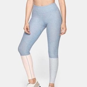 NEW Outdoor Voices 7/8 Two Tone Dipped Leggings Blue Pink Grey Size Medium